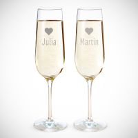 Sektglas Mit Gravur Herz Personalisiert Er Set Gl Ser Selbst