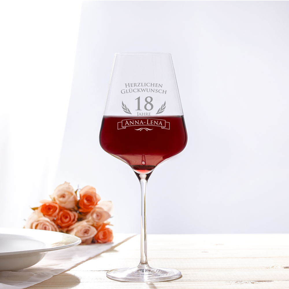 Weinglas - 18. Geburtstag - Personalisiert